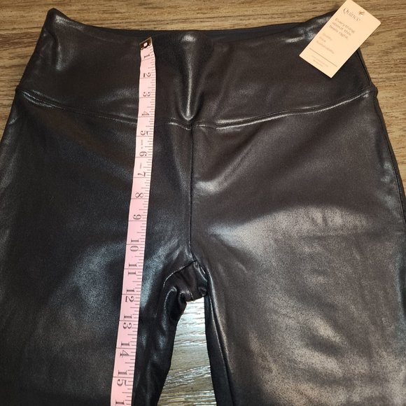 Quince High Waisted Faux Leather Legging Black Large - Picture 3 of 6